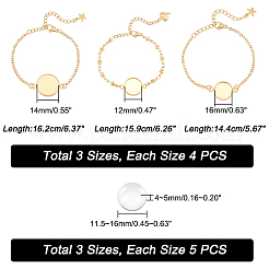 DIY Blank Dome Flat Round Link Bracelet Making Kit&nbsp;DIY-UN0003-85