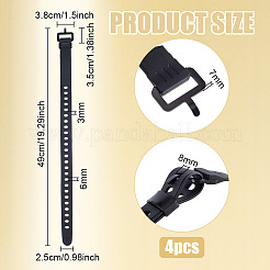 ゴム製収納ストラップ  ブラック  490x25x3mm&nbsp;AJEW-WH0481-190B