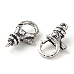タイスターリングシルバーカニカン925個  アンティークシルバー  15x9.5x5mm  穴：1.5mm&nbsp;STER-D003-02AS