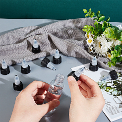 20歯のプラスチックスクイズボトルの蓋  スクイズボトルの交換用キャップ  ブラック  4x2.3cm  内径：2のCM&nbsp;KY-WH0037-07