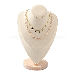 Microfiber Wooden Necklace Displays&nbsp;NDIS-O008-03A-L