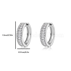 女性用スターリングシルバー製モアッサナイトフープピアス925点  銀  19x5.1mm&nbsp;BC8310