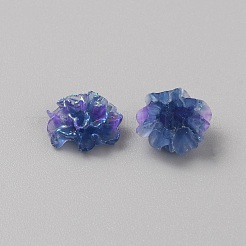 蓄光透明樹脂カボション  暗闇で光る花  ミッドナイトブルー  12x11x6.5mm&nbsp;X-CRES-TAC0001-009A