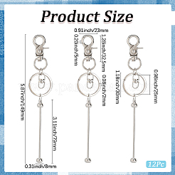 12Pcs Alloy Beadable Keychain Bar&nbsp;KEYC-SC0001-44