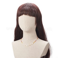 天然シェルハート＆グラスシードビーズネックレス＆ストレッチブレスレット  女性のためのジュエリーセット  カラフル  17-7/8インチ（45.3cm）  1-7/8インチ（4.85cm）  2個/セット&nbsp;SJEW-JS01272