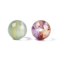 蓄光透明樹脂ビーズ  キラキラビーズ  ラウンド  暗闇で光る  ミックスカラー  15.5~16mm  穴：2mm&nbsp;RESI-Q234-03