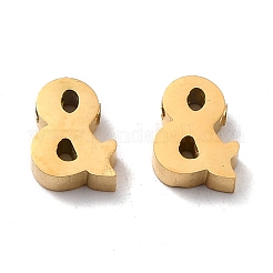 イオンプレーティング（IP）304ステンレススチールチャーム  アンパサンドをマーク＆  ゴールドカラー  10x7.5x3mm  穴：1.6mm&nbsp;STAS-F271-18G