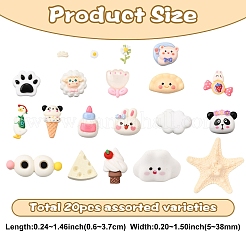 20Pcs 20 Styles Resin Cabochons&nbsp;CRES-YW0002-24