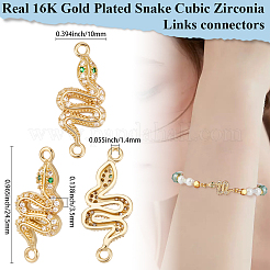 9Pcs Brass Micro Pave Cubic Zirconia Links/Connectors&nbsp;ZIRC-BBC0003-29