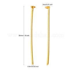 鉄平頭ピン  カドミウムフリー＆ニッケルフリー＆鉛フリー  ゴールドカラー  30x0.75~0.8mm  約6730個/1000g&nbsp;NHPG30mm
