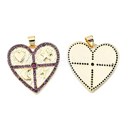Brass with Cubic Zirconia Pendants&nbsp;KK-K341-01G