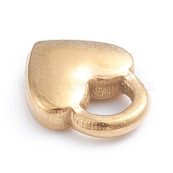 イオンプレーティング（IP）304ステンレススチールチャーム  ハートロック  ゴールドカラー  10.5x9x2.5mm  穴：3x3.5mm&nbsp;STAS-I148-04G