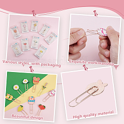 9Pcs 9 Styles Zinc Alloy Enamel Bookmarks&nbsp;AJEW-GA0008-05