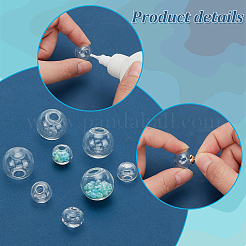 DIYガラス球ボールウィッシュボトルペンダント作成キット  透明  8~16mm  穴：3~5mm&nbsp;DIY-PH0021-77