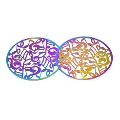 Ion Plating(IP) 201 Stainless Steel Filigree Cabochons&nbsp;STAS-S118-084