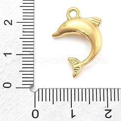 イオンプレーティング（IP）304ステンレスペンダント  イルカ  14KGP本金メッキ  20.5x15.5x7.5mm  穴：1.8mm&nbsp;STAS-P379-09A-G