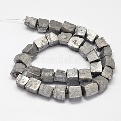 ナゲッツ電気メッキ天然のパイライトビーズ連売り  銀メッキ  9~11mm  穴：1mm  約31~42個/連  15インチ&nbsp;G-A142-05B
