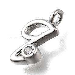 Brass Micro Pave Cubic Zirconia Pendants&nbsp;KK-B132-12P-Q