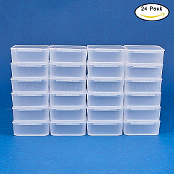 プラスチックビーズ収納ケース  キューブ  透明  3.9x3.9x1.6cm  24pc&nbsp;CON-BC0004-21A