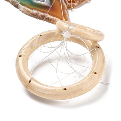 Chakra Natural Dyed Agate Piece Hanging Ornament&nbsp;HJEW-R126-01B