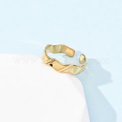 304 Stainless Steel Open Cuff Rings for Women&nbsp;RJEW-K309-16G