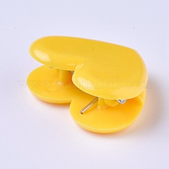 プラスチッククリップ  ハート  きいろ  27x32x13mm&nbsp;AJEW-WH0098-47D