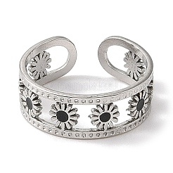 304 Stainless Steel Enamel Open Cuff Rings for Women&nbsp;RJEW-F166-17P-01