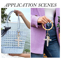 Cotton Cord Cross Keychains&nbsp;AJEW-TAC0031-03C