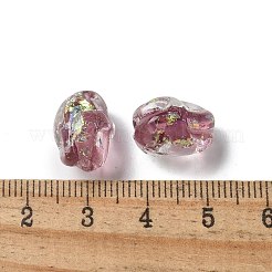 手作りのホイルランプワークビーズ連売り  ナゲット  インディアンレッド  13.5~14x10.5mm  穴：1.2~1.5mm  約28個/連  14.84''（37.7センチメートル）&nbsp;FOIL-Z001-06B