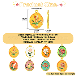 24Pcs 8 Styles Alloy Enamel Pendants&nbsp;FIND-FS0005-24