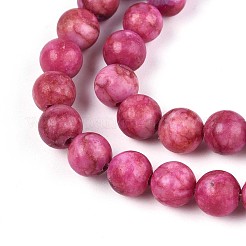 ナチュラルアメリカンターコイズビーズ連売り  染め＆加熱  ラウンド  カメリア  6mm  穴：1mm  約59~60個/連  15-1/8インチ（38.5cm）&nbsp;G-S369-001B-B09