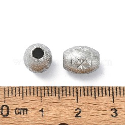 変色しにくい316サージカルステンレススチールビーズ  テクスチャ  星と楕円  ステンレス鋼色  10x8mm  穴：3mm&nbsp;LS-STAS-H191-05A-P