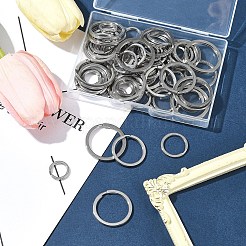 5 Styles 304 Stainless Steel Keychain Clasp Findings&nbsp;STAS-FS0001-56