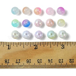 透明＆不透明のツートンカラーのアクリルビーズ  ラウンド  ミックスカラー  7.5~8x7~8mm  穴：1.8mm  約30個/スタイル&nbsp;SACR-FS0001-24