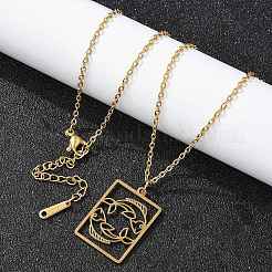 304 Stainless Steel Necklace&nbsp;NJEW-D330-01G-12