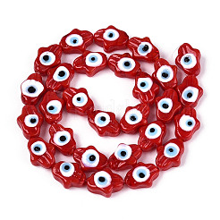 Handmade Evil Eye Lampwork Beads Strands&nbsp;LAMP-T022-07A