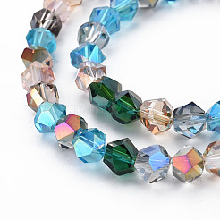 Electroplate Transparent Glass Beads Strands&nbsp;EGLA-T008-21