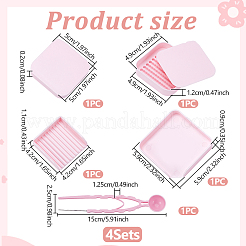 ABSプラスチックDIYメルティビーズヒューズビーズトレイ5個  正方形  ピンク  50x50x2mm&nbsp;DIY-WH0504-951