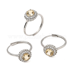 Brass Micro Pave Cubic Zirconia Finger Rings&nbsp;CU-CBA260E-10P