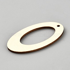 ウッドペンダント  ジュエリー作りのための  オーバル  48x28x1.5mm  穴：2mm  10個/セット&nbsp;WOOD-WH20005-12D