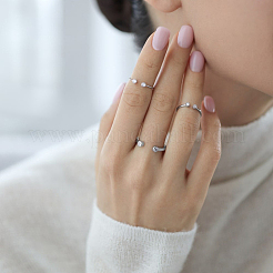 S925 Silver Zircon Geometric Jewelry Set Earrings Necklace Ring for Women&nbsp;JY0116-3