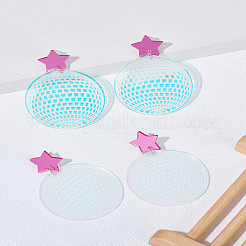 2 Pairs Disco Ball Acrylic Dangle Stud Earrings for Women&nbsp;EJEW-LP0001-53