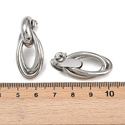 304ステンレススチール製オーバルダングルスタッドピアス  ステンレス鋼色  35.5x15mm&nbsp;EJEW-I319-01P