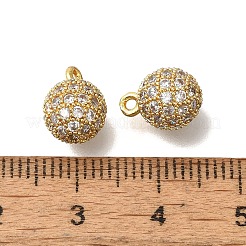Rack Plating Brass Micro Pave Cubic Zirconia Charms&nbsp;KK-F883-07G-02
