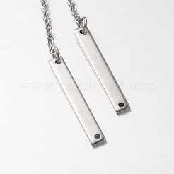 トレンディなステンレス棒鋼のぶら下がりイヤリング  真鍮製のピアスフック付き  ステンレス鋼色  100mm  ピン：0.6mm&nbsp;EJEW-JE01586