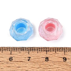 レジンヨーロピアンビーズ  大穴ビーズ  ロンデル  多面カット  ミックスカラー  13.5~14x7.5~8mm  穴：5.5~6mm&nbsp;RESI-Q236-01A-16