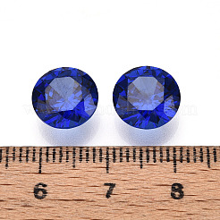 ダイヤモンド形キュービックジルコニア尖底カボション  多面カット  ブルー  10mm&nbsp;ZIRC-R004-10mm-06