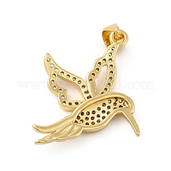 Rack Plating Brass Micro Pave Cubic Zirconia Pendants&nbsp;KK-E072-18G