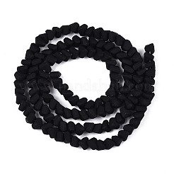 曇りガラスビーズ  三角形  多面カット  ブラック  3~3.5x4~4.5x4~4.5mm  穴：0.8mm&nbsp;X1-GLAA-N017-4mm-01