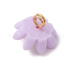 樹脂チャーム  花  合金の雌しべ付き  ゴールドカラー  9x7mm  穴：1.6mm&nbsp;PALLOY-JF03254-02